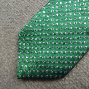 Polo Ralph Lauren Tie Green Macclesfield Floral Embroidered Made in USA